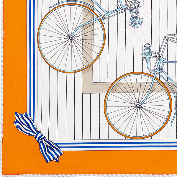 エルメス カレ70 ベカン スカーフ 自転車-